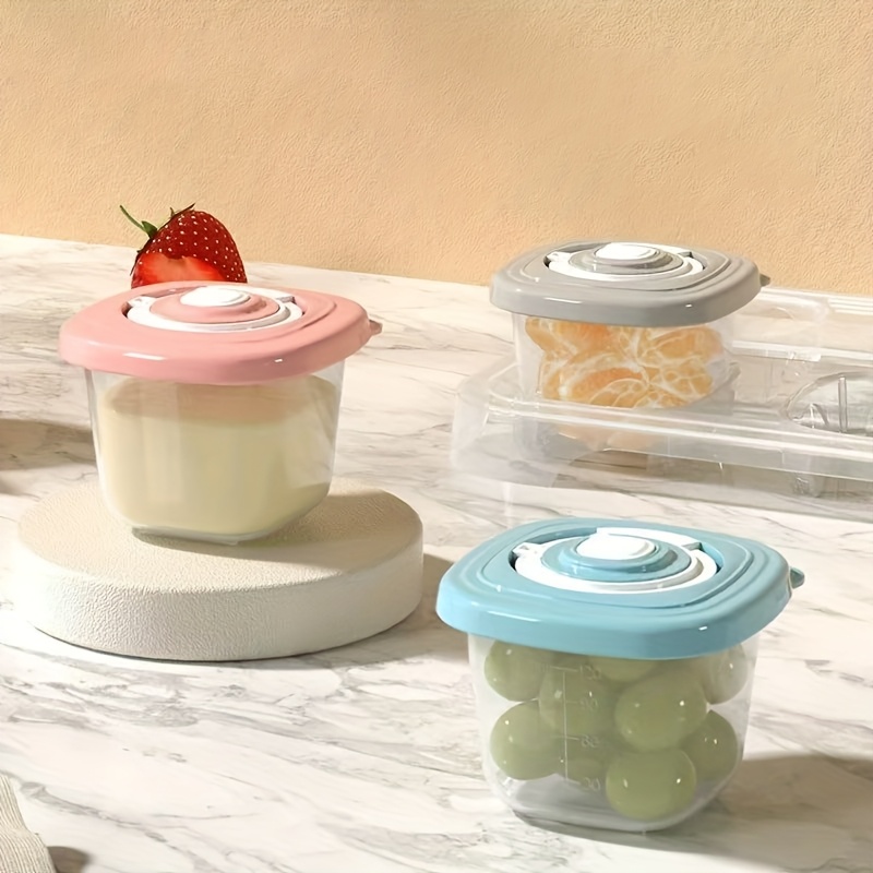 Baby Food On The Go - กล่องใส่อาหารเสริมเด็กแบบพกพา 6 ชิ้น ฝาปิดสนิท สำหรับใช้ที่บ้าน เดินทาง