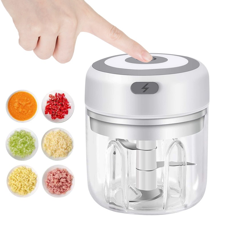 Baby Food Masher - เครื่องบดกระเทียมไฟฟ้า 250 มล. เครื่องบดเนื้ออเนกประสงค์ในครัวเรือน เครื่องผสมแบบพกพาไร้สาย สำหรับทำอาหารเด็ก