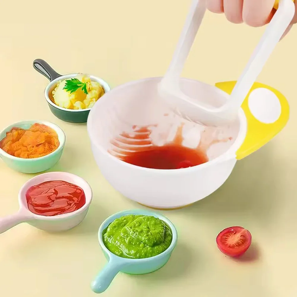 Baby Food Masher - ชุดชามบดอาหาร 2 ใบ พร้อมที่บดอาหารแบบพกพา สำหรับทำอาหารเด็ก