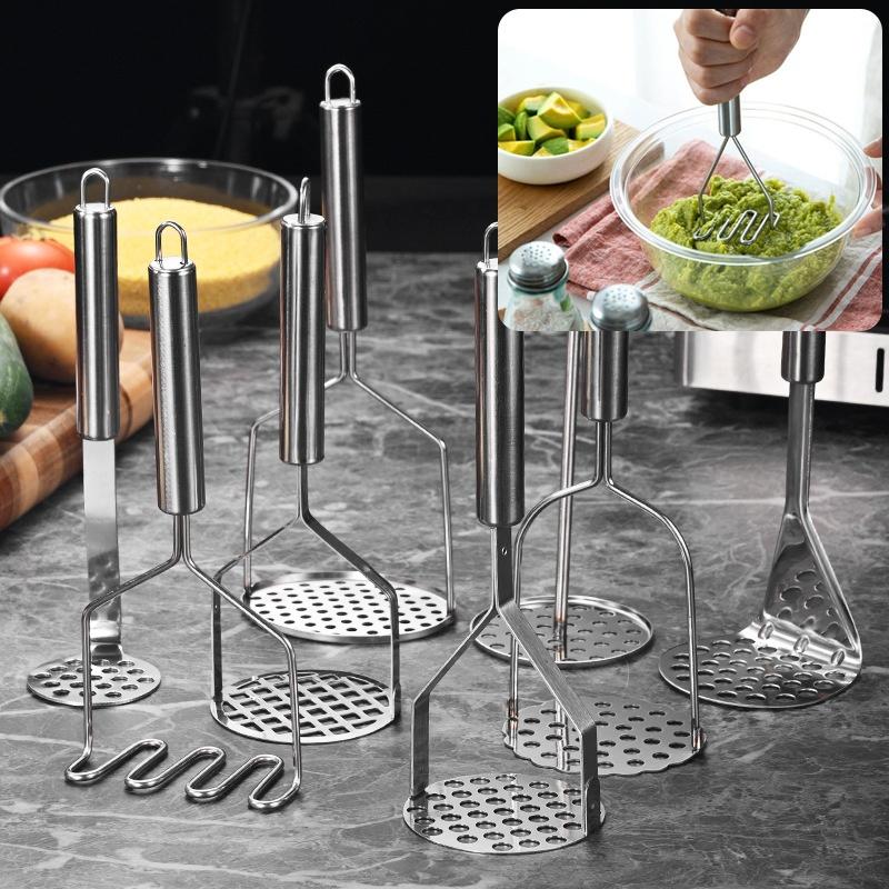 Baby Food Masher - ที่บดมันฝรั่งสแตนเลส 1 ชิ้น, ที่บดแบบตะแกรงพร้อมด้ามจับตามหลักสรีรศาสตร์ สำหรับบดมันฝรั่ง อาหารเด็ก