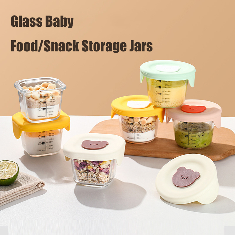 Baby Food Jar - 180ml แก้วเก็บอาหารเด็ก Jars พร้อมฝาปิด LeakProof ขนมขบเคี้ยว