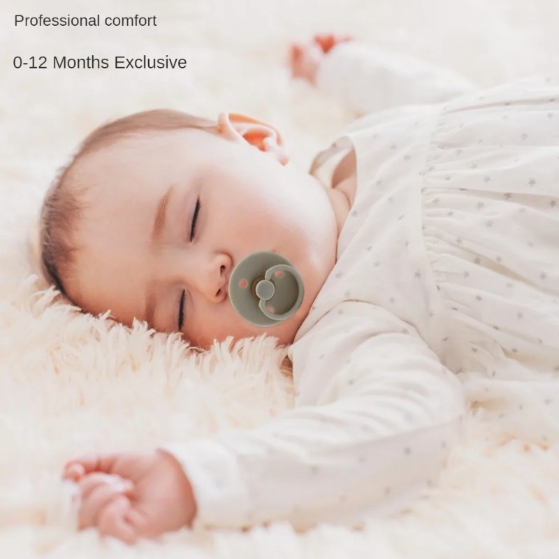 Baby Food Bites - จุกนมหลอกเด็ก สองสี หัวกลม หัวแบน ใช้ได้ทั้งกลางวันและกลางคืน ผลิตจากซิลิโคนเหลวเกรดอาหาร