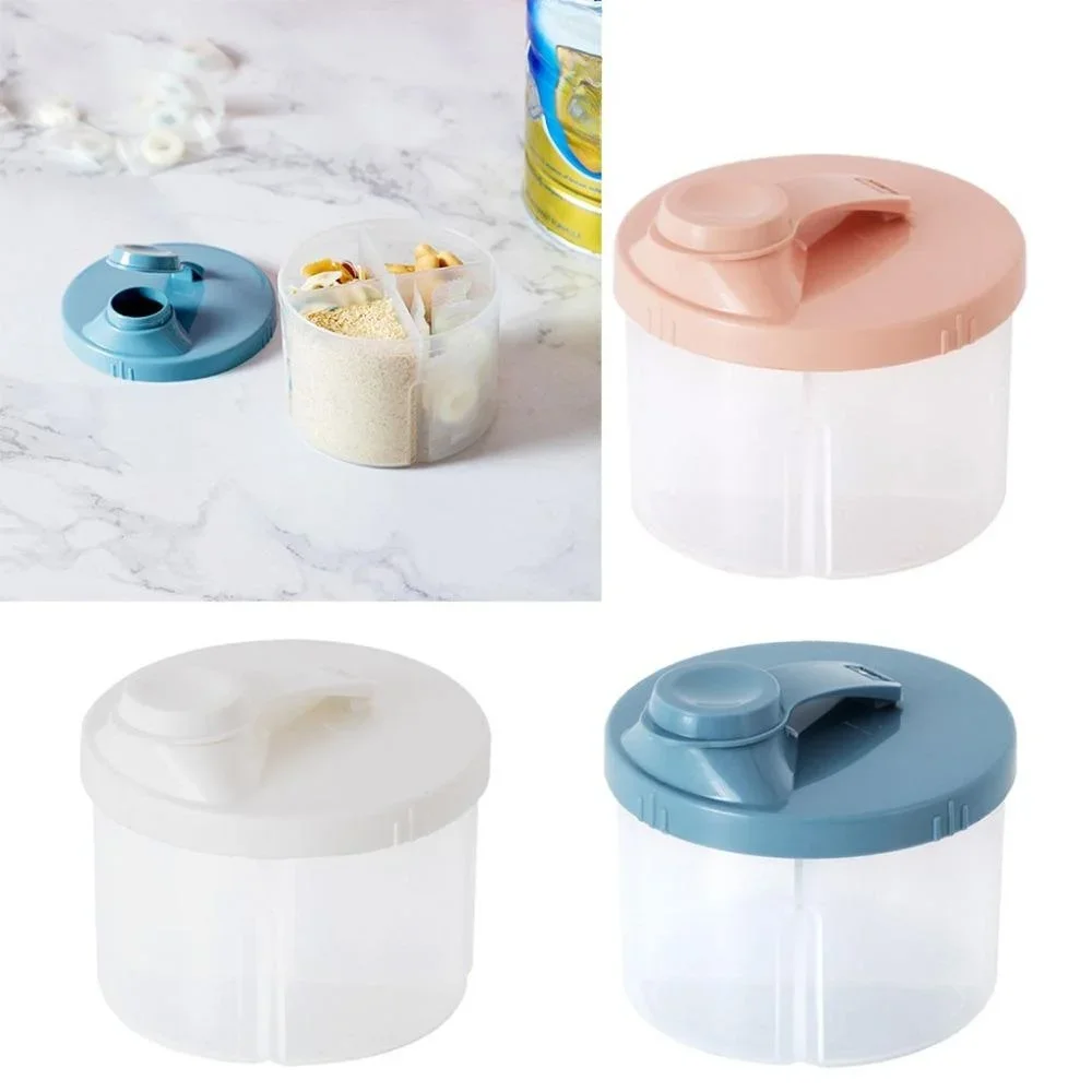 Baby Food On The Go - เครื่องจ่ายนมผงสำหรับเด็กแบบพกพา กล่องเก็บนมผงแบบหมุนได้ 4 ช่อง ป้องกันการหก กล่องใส่ขนมสำหรับพกพาสำหรับกิจกรรมกลางแจ้ง