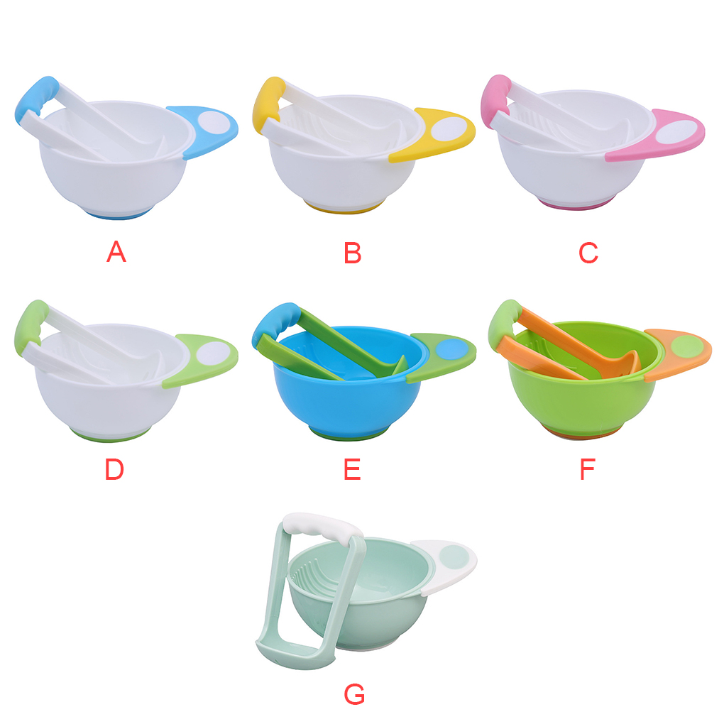 Baby Food Masher - ชุดชามบดอาหารสำหรับเด็กทารกชุดที่บดผักผลไม้ชามอาหารแบบแมนนวลสีเขียว