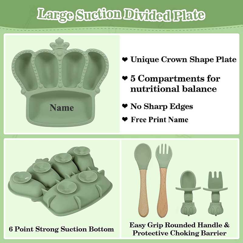 จานให้อาหารเด็กทารกพิมพ์ชื่อเฉ - Baby Food Utensils บทวิจารณ์และราคา