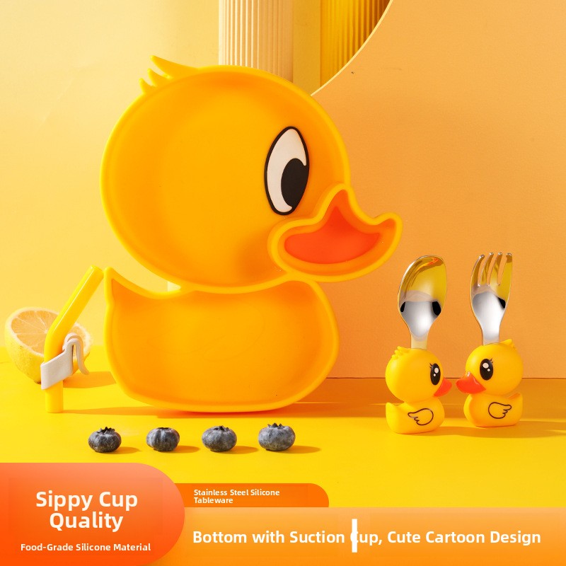 ชุดอาหารเด็กซิลิโคนสแตนเลสลายเ - Baby Food Yellow บทวิจารณ์และราคา