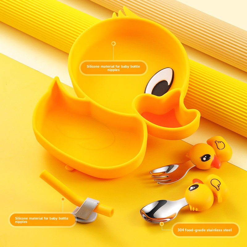 ชุดอาหารเด็กซิลิโคนสแตนเลสลายเ - Baby Food Yellow บทวิจารณ์และราคา