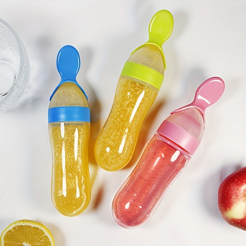 ขวดนมซิลิโคนพร้อมช้อนสำหรับเด็ - Baby Food Bites บทวิจารณ์และราคา