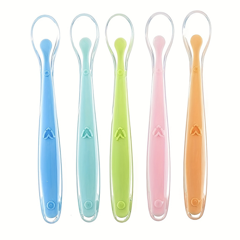 1/2 ชิ้น ช้อนซิลิโคนปลายอ่อนสำ - Baby Food Utensil บทวิจารณ์และราคา