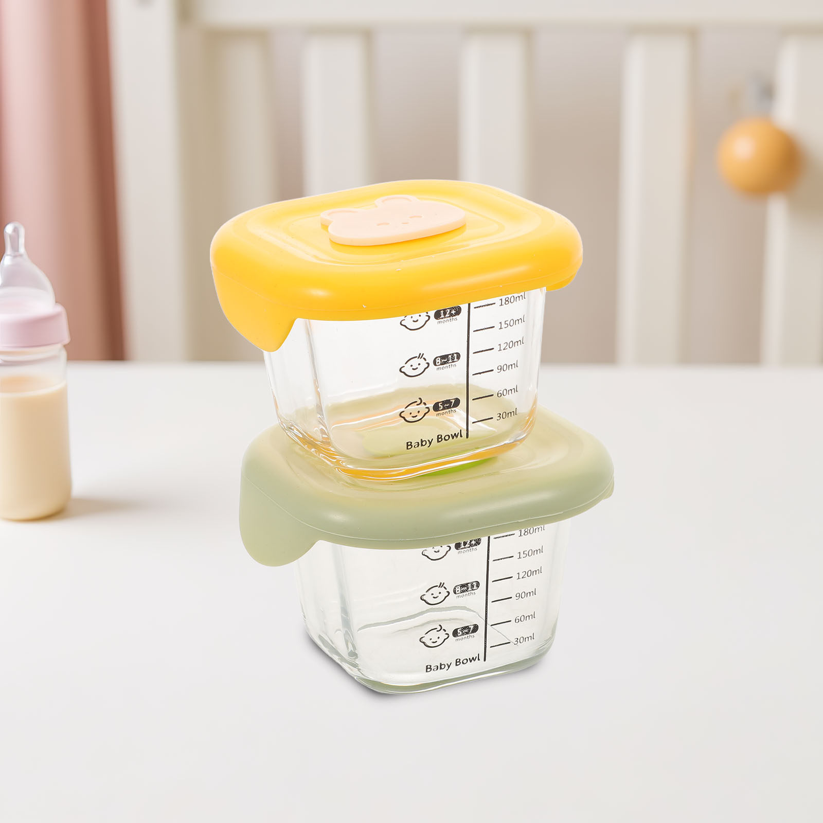 2 ชิ้นกล่องเก็บอาหารเด็ก 230 ม - Baby Food Yellow บทวิจารณ์และราคา